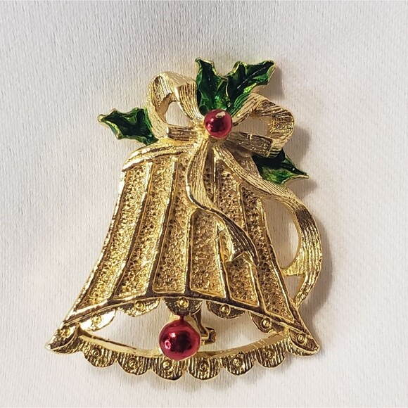Gold Bell Brooch - Picture 4 of 7